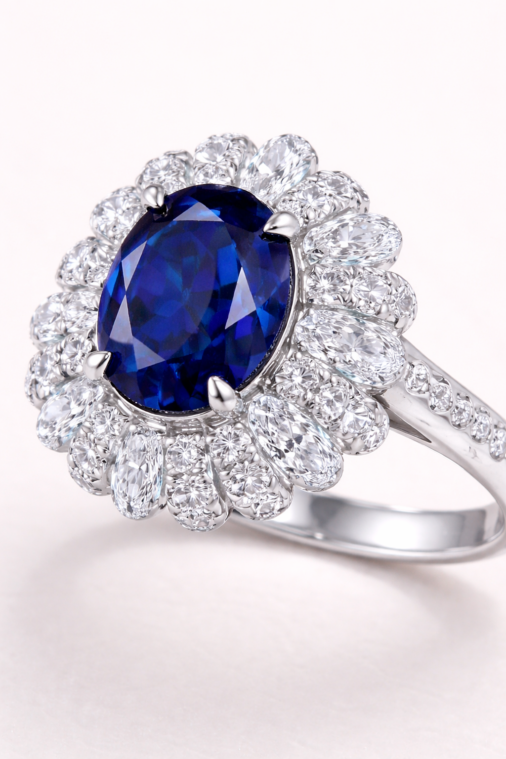 Midnight Heiress 5ct Sapphire Halo Ring
